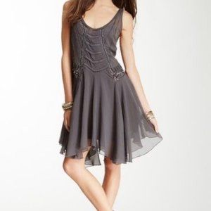 Free People Flapper Style Dress Slip Shark Gray S